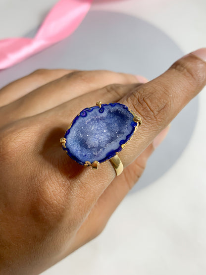 Agate Crystal Ring