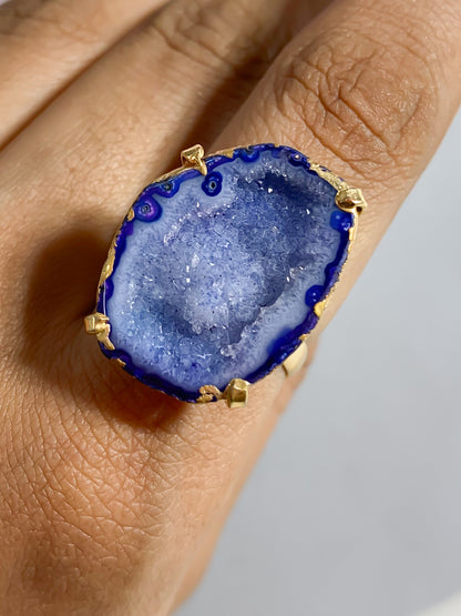 Agate Crystal Ring