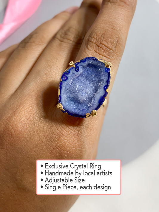 Agate Crystal Ring