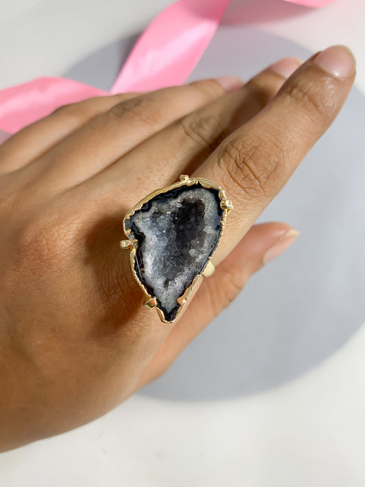 Agate Crystal Ring