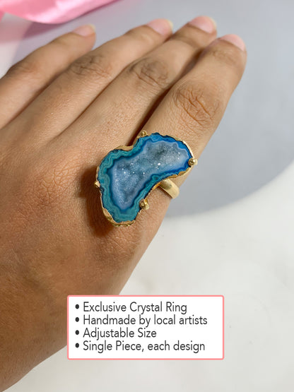 Agate Crystal Ring