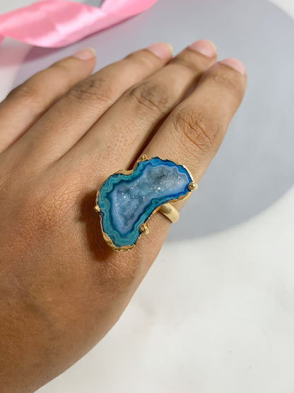 Agate Crystal Ring