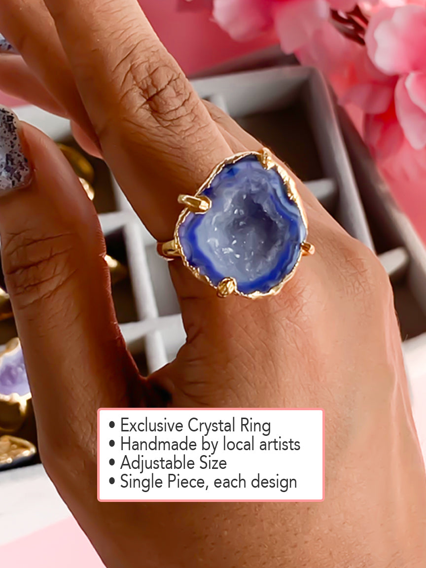 Agate Crystal Ring