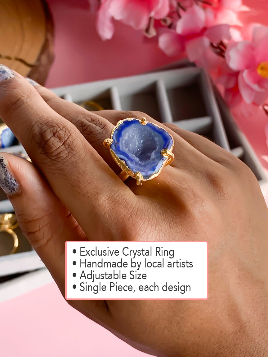 Agate Crystal Ring