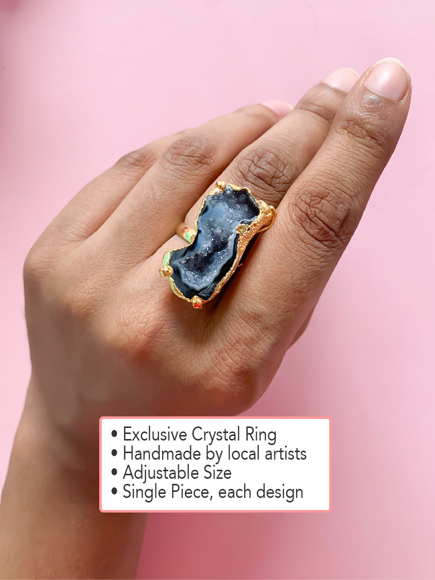 Agate Crystal Ring