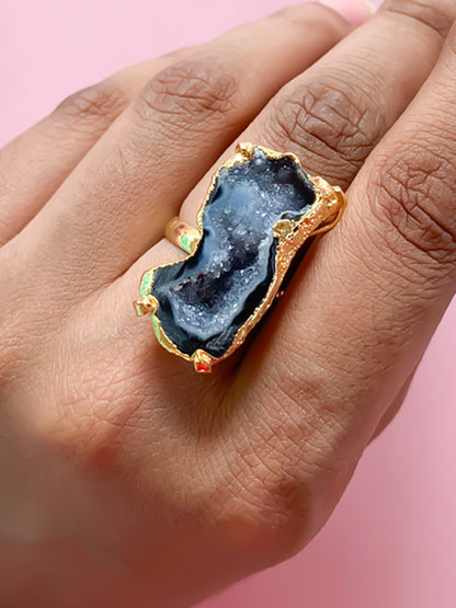 Agate Crystal Ring