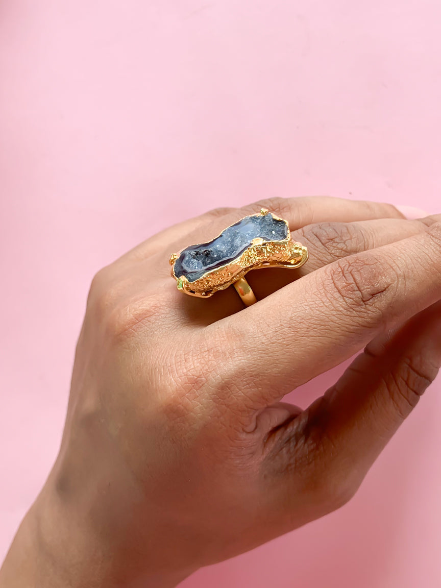 Agate Crystal Ring