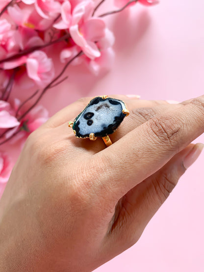 Agate Crystal Ring