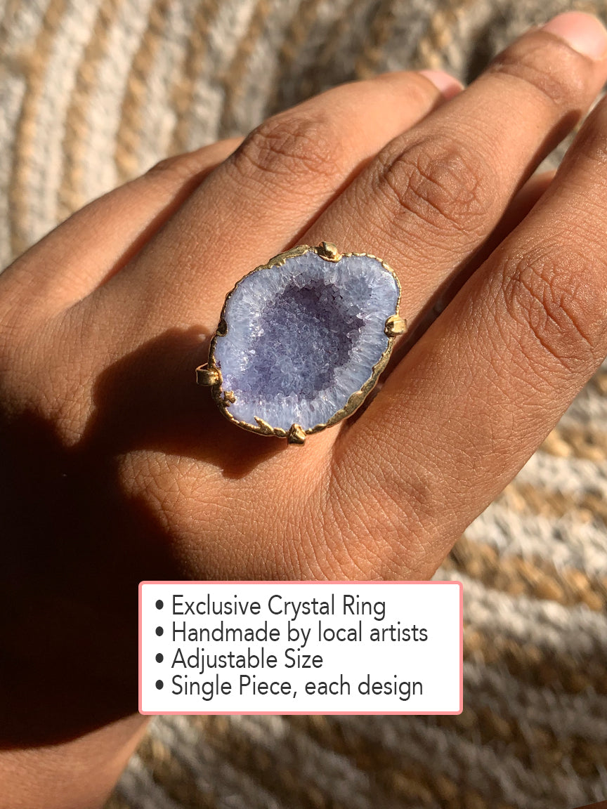 Agate Crystal Ring