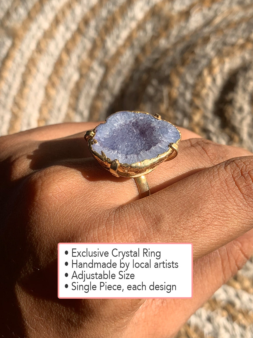 Agate Crystal Ring