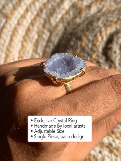 Agate Crystal Ring