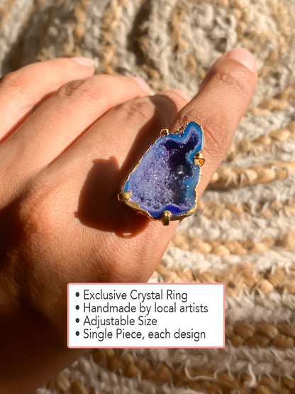 Agate Crystal Ring