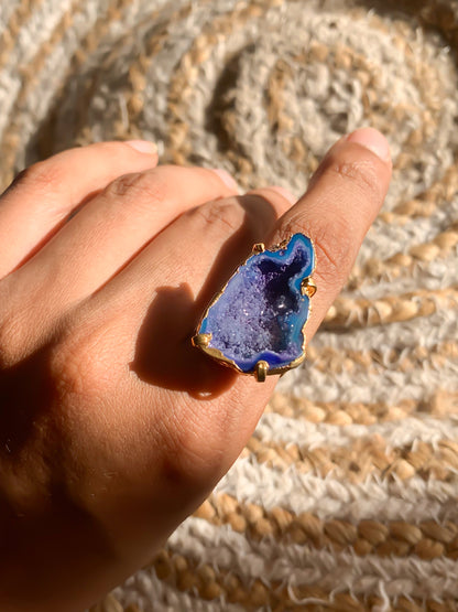 Agate Crystal Ring