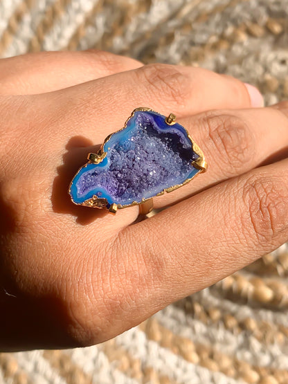 Agate Crystal Ring