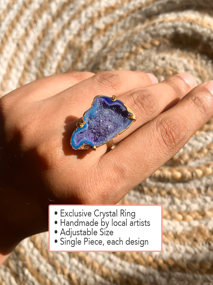 Agate Crystal Ring