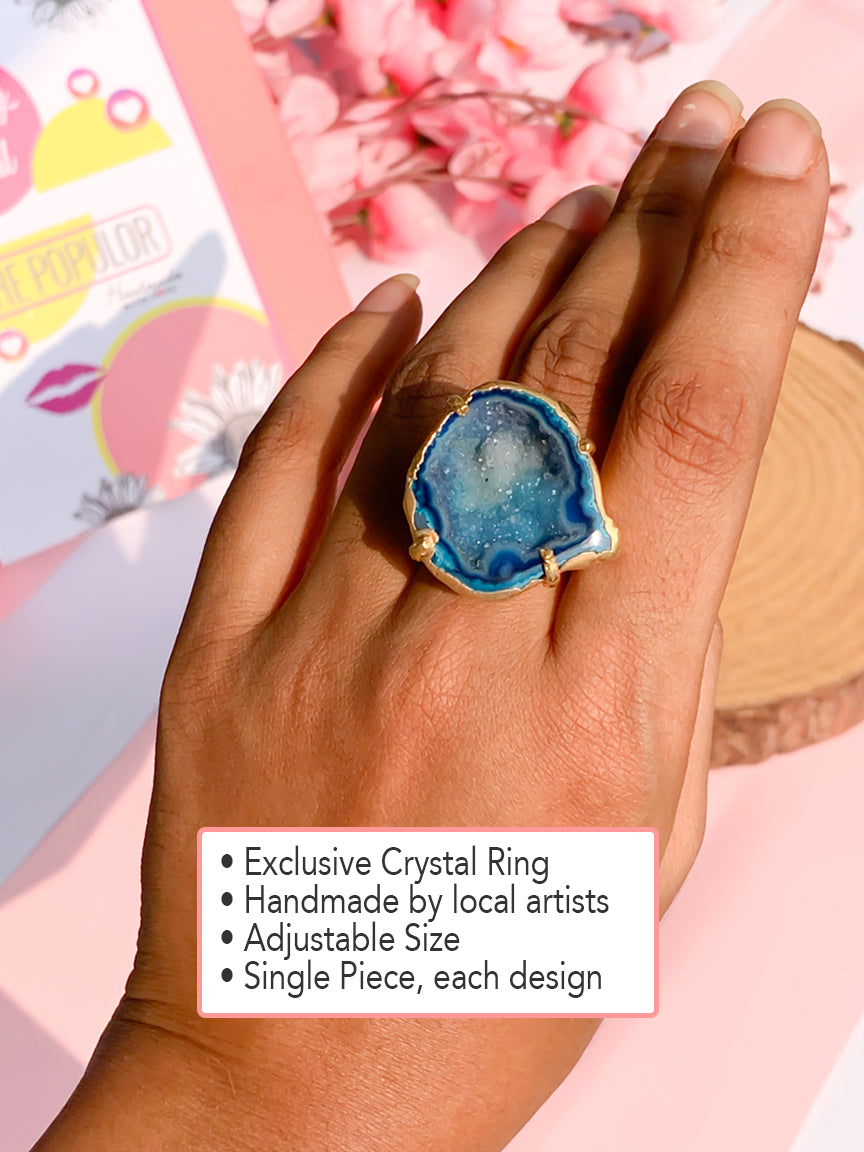 Agate Crystal Ring