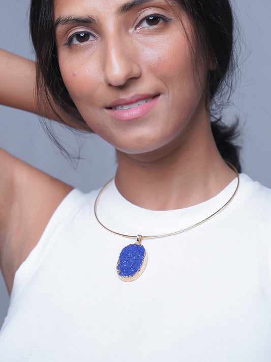 Indigo Blue Necklace | Crystal Necklace | Hasli Necklace | Collar choker | Druzy Crystal Jewellery | Fashion Jewellery