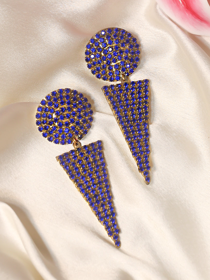 Party Crystal Earrings - Royal Blue