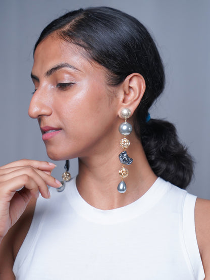 Baroque Pearl Long Earrings