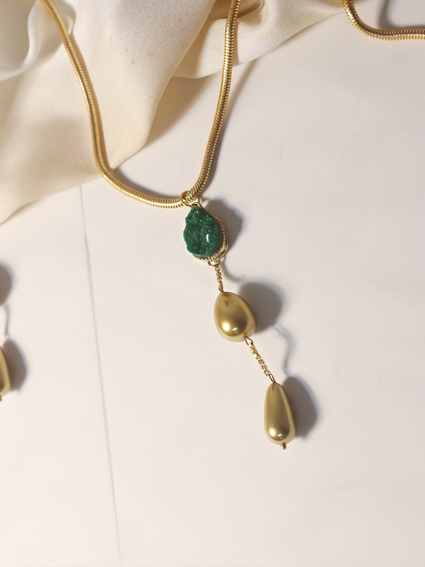 Emerald Necklace | Gold Necklace | Fashion Necklace | Gift for her