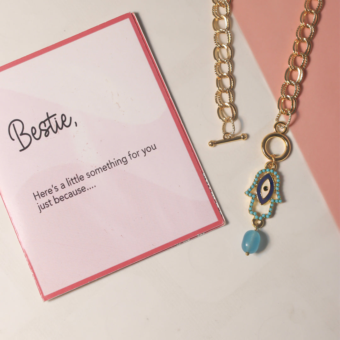 Gift for her | Best friend Gift | Evil Eye Necklace | Gold Plated Necklace