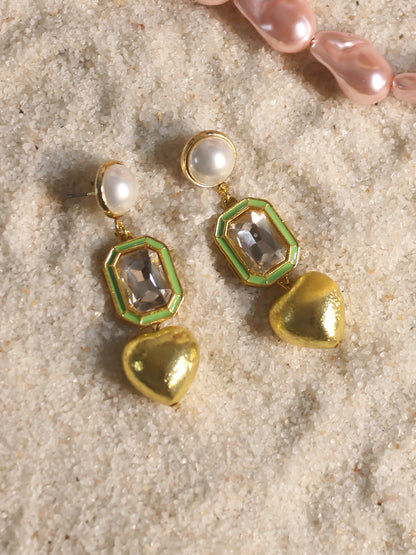 Heart Earrings | Fashion Earrings | Beach Jewellery | Gold Heart Earrings 