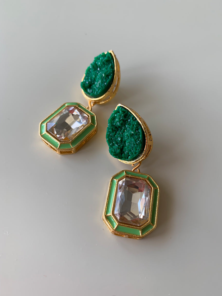 Emerald Earrings | Party Earrings | Handmade Earrings | Fashion Jewellery | 