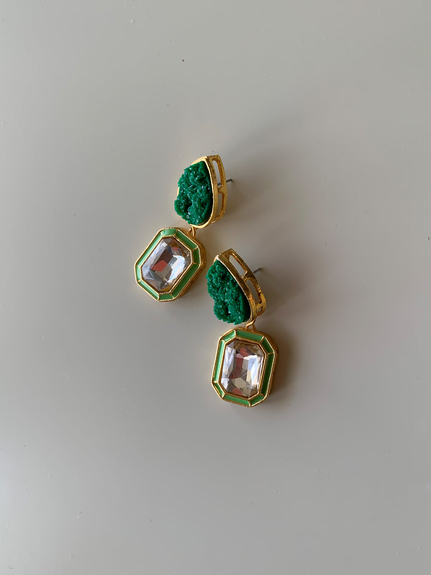 Emerald Earrings | Party Earrings | Handmade Earrings | Fashion Jewellery | 