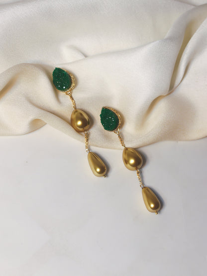 Emerald Earrings | Fashion Earrings | Gold Earrings | Dangler Earrings  | Gift for her