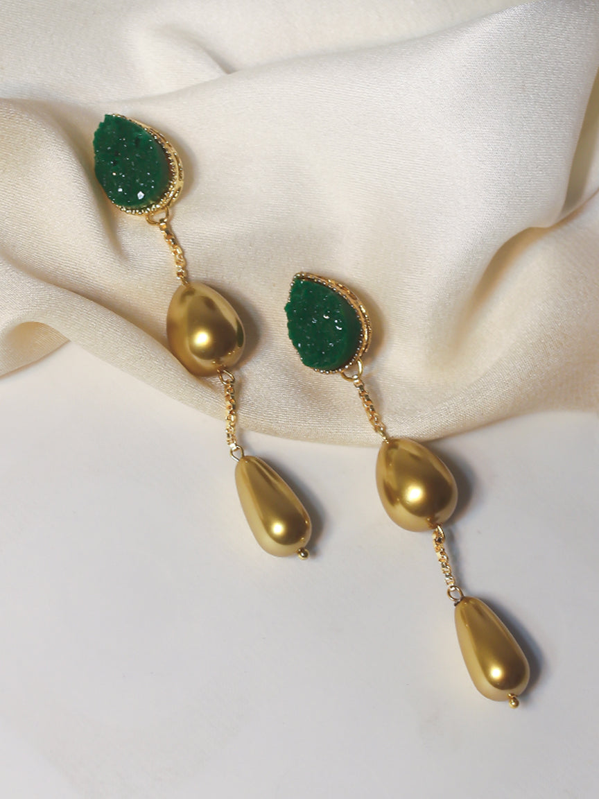 Emerald Earrings | Fashion Earrings | Gold Earrings | Dangler Earrings  | Gift for her