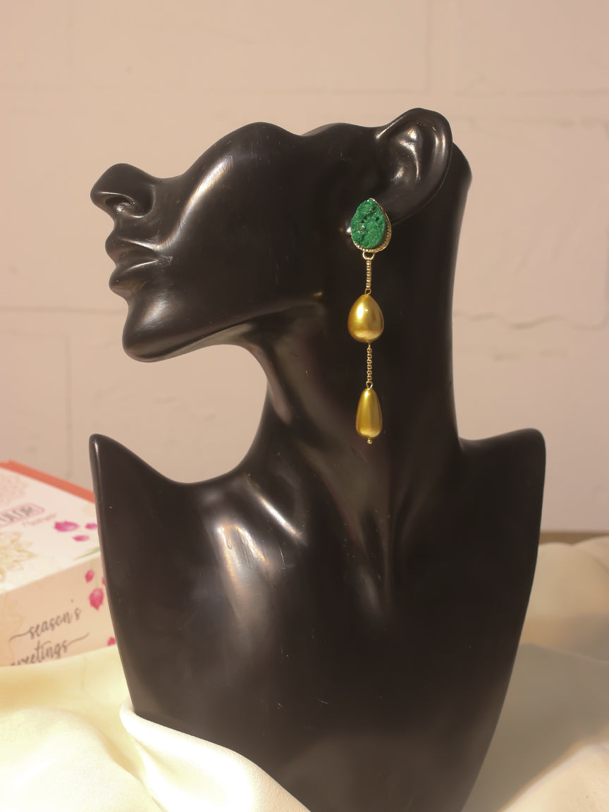 Emerald Earrings | Fashion Earrings | Gold Earrings | Dangler Earrings  | Gift for her