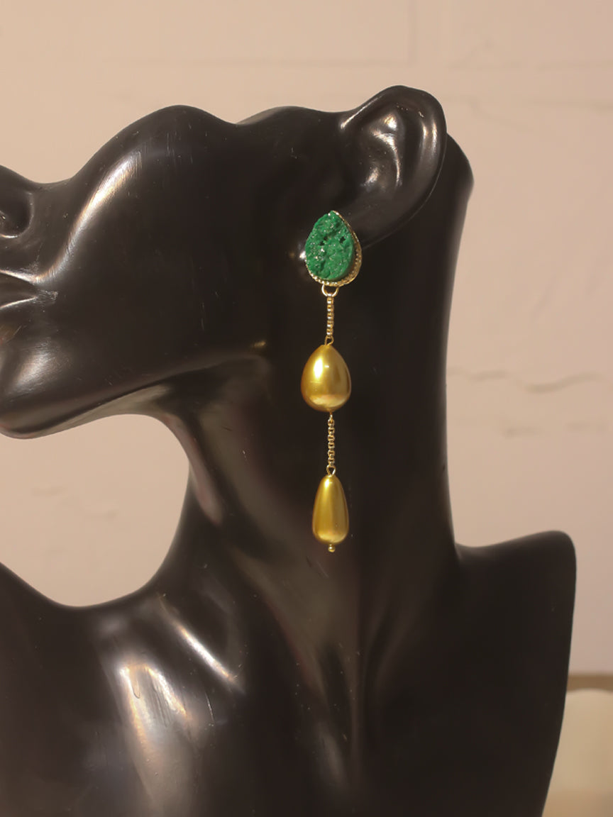 Emerald Earrings | Fashion Earrings | Gold Earrings | Dangler Earrings  | Gift for her