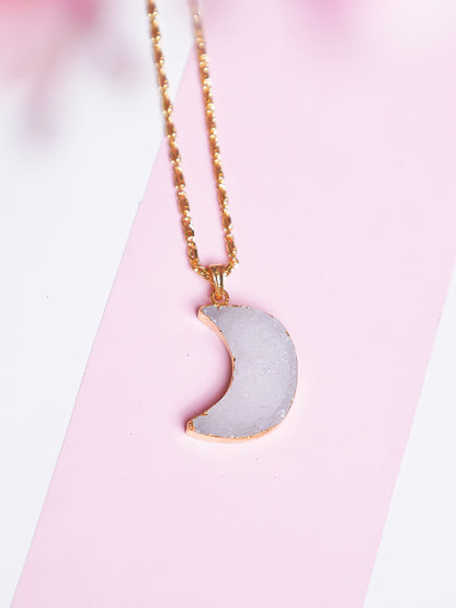 Druzy Moon Pendant