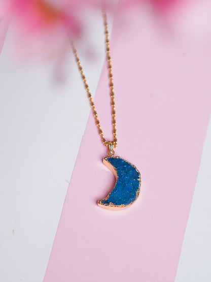 Druzy Moon Pendant