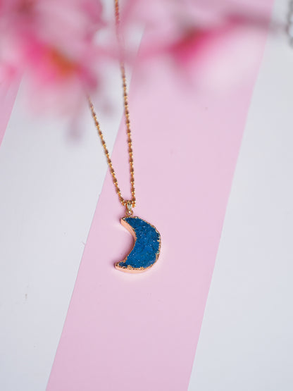 Druzy Moon Pendant