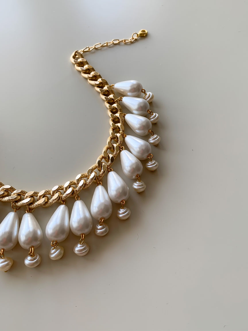 Pearl choker | Gold necklace | pearl necklace | statement necklace 