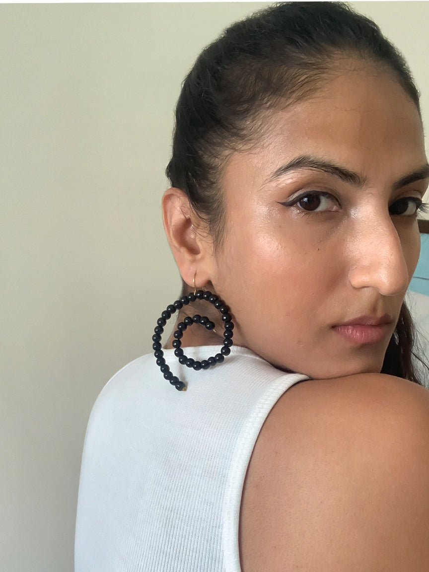 Black Earrings | Party Earrings | Spiral Earrings | Fashion Jewellery | 