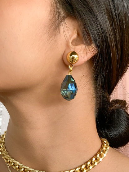 Blue Drop Crystal Earrings for Rs 500