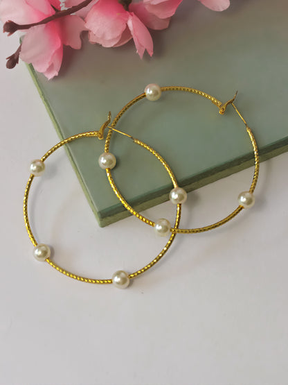 Pearl Hoop Earrings