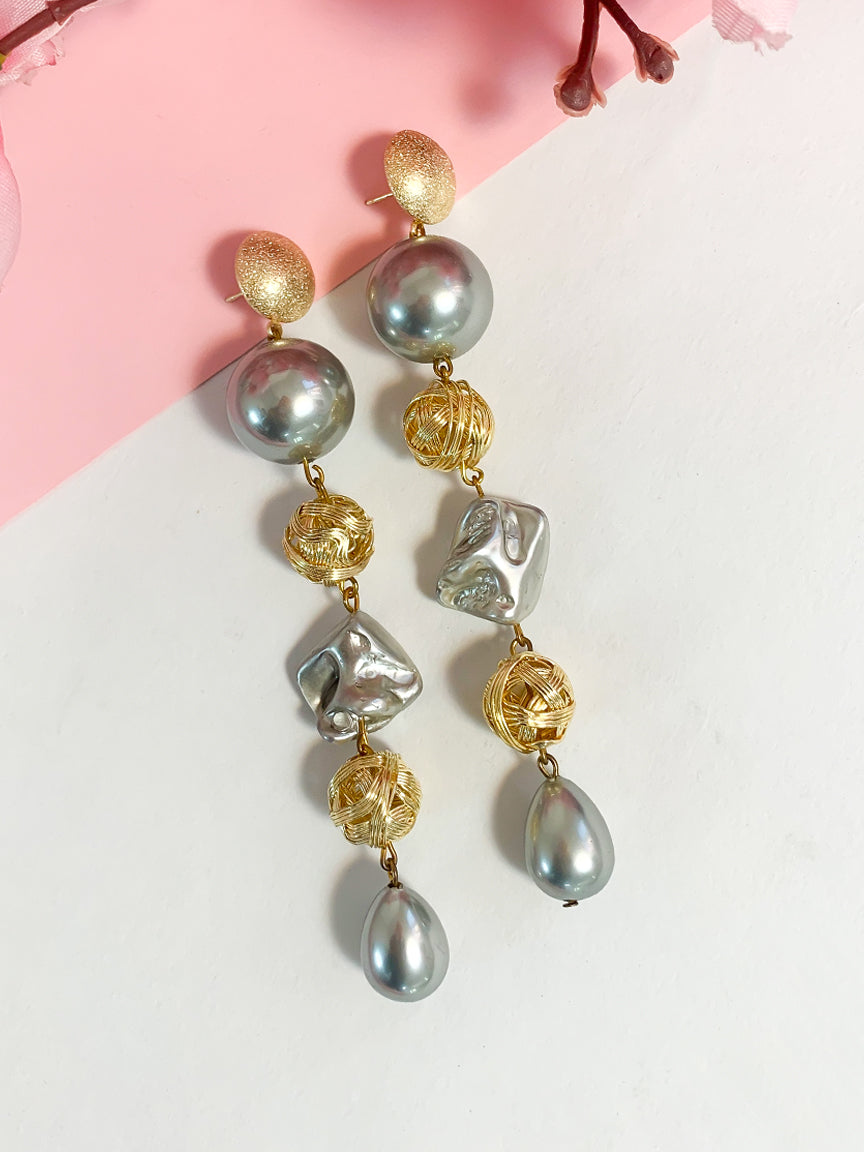 Baroque Pearl Long Earrings