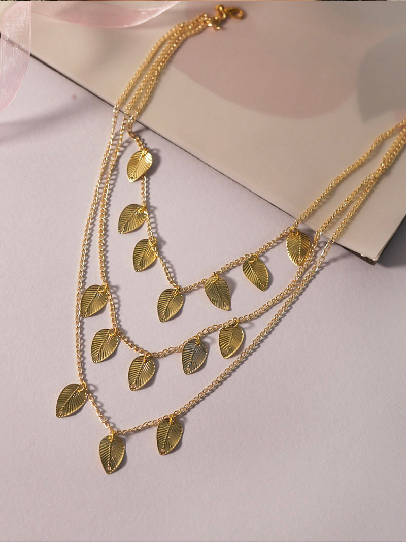 Gold Leaf Layered Necklace