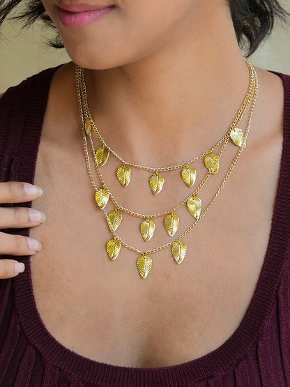 Gold Leaf Layered Necklace