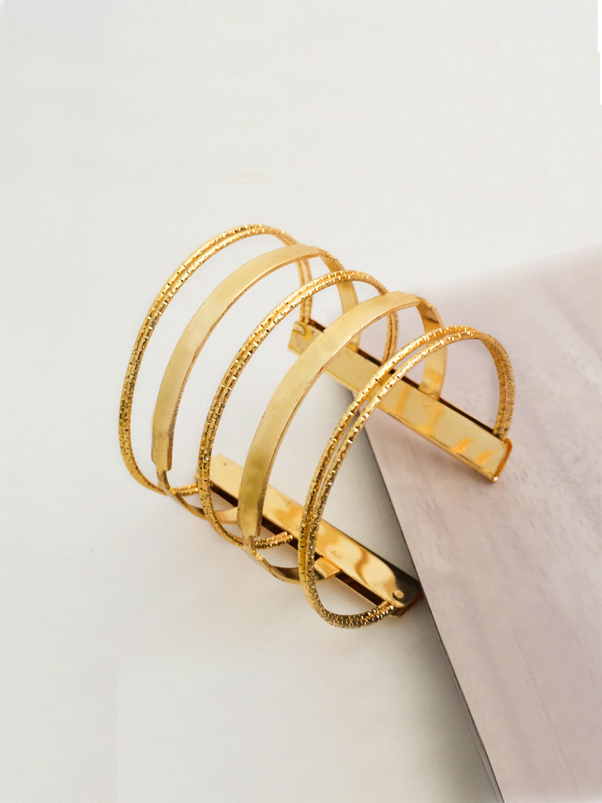 5 Striped Gold Cuff