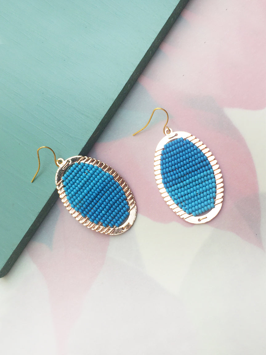 Beaded Earrings Blue