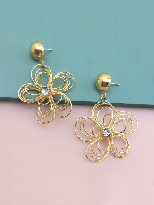 Flower Earrings Gold