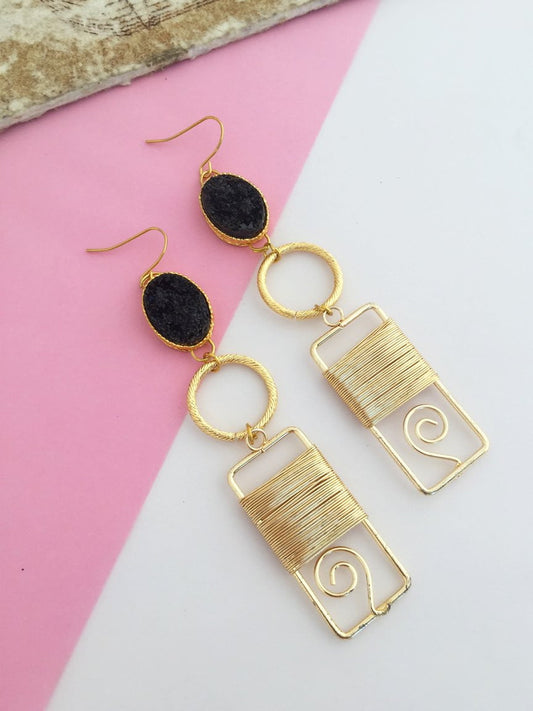 Black & Gold Danglers