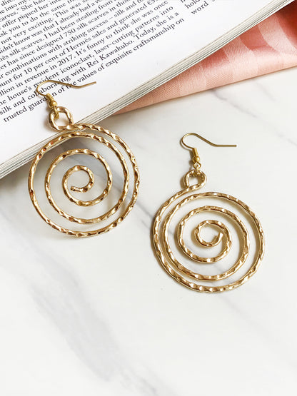 Gold Spiral Earrings