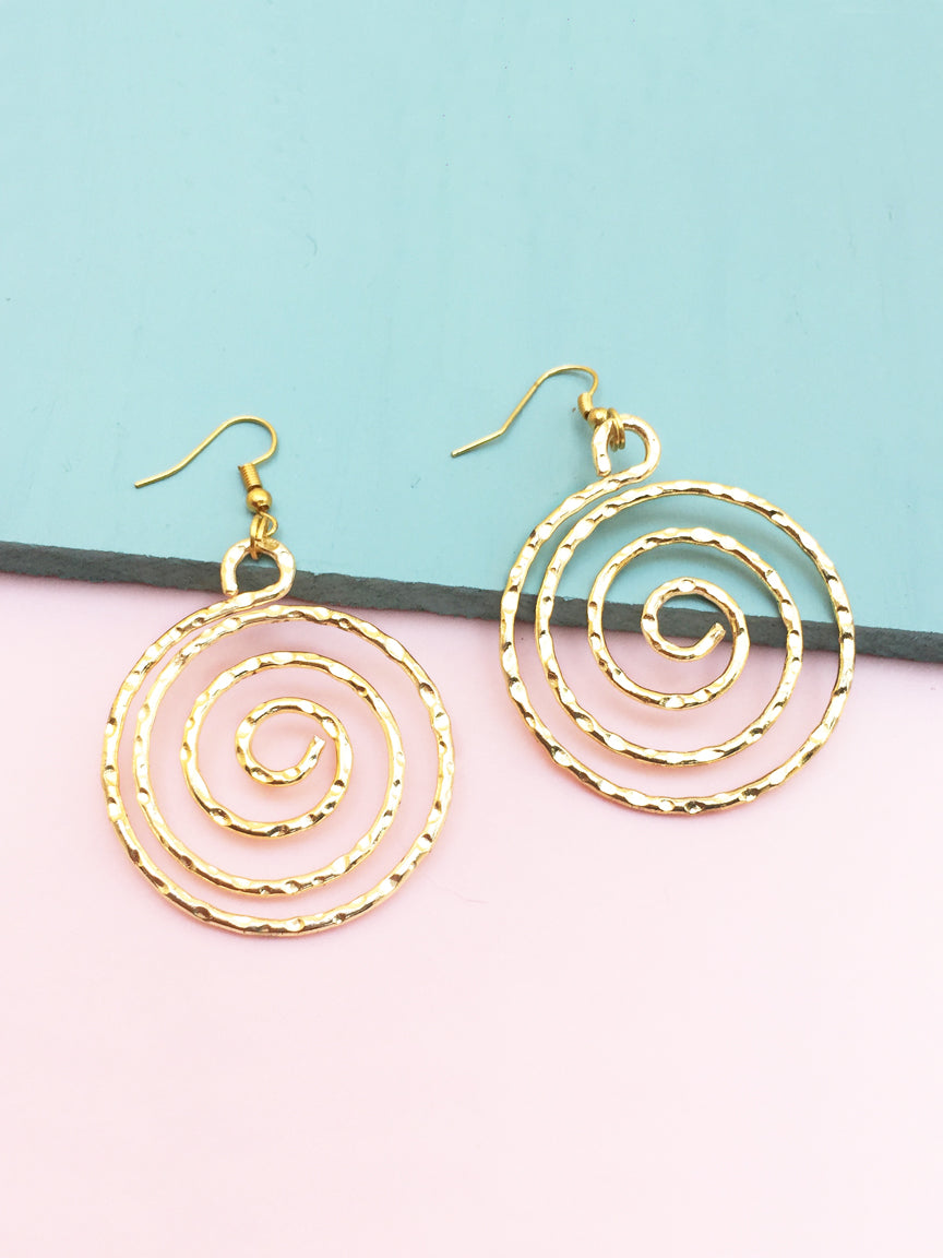 Gold Spiral Earrings