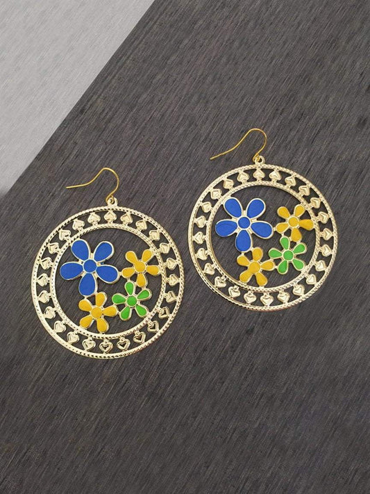 Round Flower Earrings