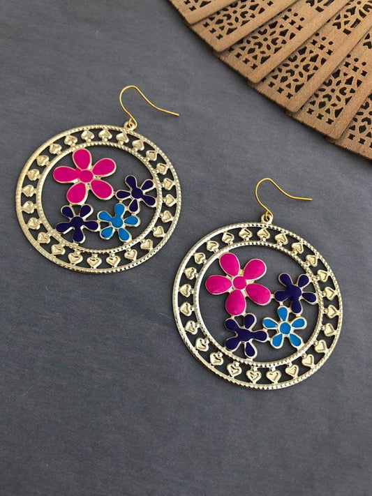 Round Flower Earrings